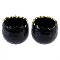 položky Květináč Keramický květináč Egg Black Rostlin Black Ø12cm 2ks
