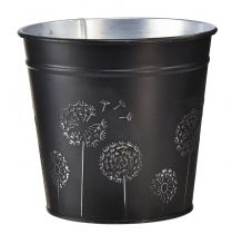 položky Květináč černý stříbrný květináč kovový Ø12,5cm V11,5cm