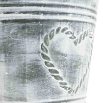 Květináč shabby chic kovové srdce Ø17,5 cm V15,5 cm