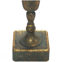 Podlahová váza kovová zlatošedá váza starožitného vzhledu Ø15,5cm H57cm
