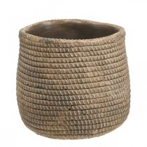 Boho květináč pletený vzor květináč keramický Ø12cm V14cm 2ks