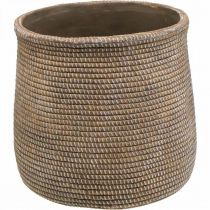 Boho květináč keramický velký pletený vzhled Ø21,5cm V24cm