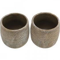 položky Boho květináč cachepot keramický splétaný vzhled Ø9cm V10,5cm 2ks