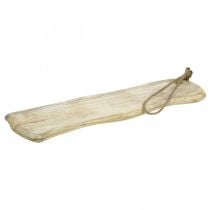 Dřevěný tác, tác se šňůrou, přírodní dřevo mytá bílá, shabby chic L60cm