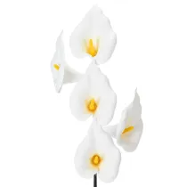 položky Umělá kala se žlutými tyčinkami, dekorativní květy, 35 cm, 10 kusů