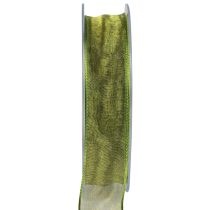 položky Šifonová stuha organzová stuha ozdobná stuha organza zelená 25mm 20m