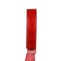 položky Šifonová stuha organzová stuha ozdobná stuha organza červená 15mm 20m