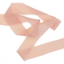 položky Šifonová stuha růžová látková stuha s třásněmi 40mm 15m