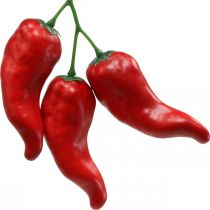 Červené chilli papričky deco food atrapa 9cm 3ks na větvi