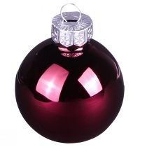 položky Vánoční koule na stromeček skleněné koule na stromeček Berry Mix Ø5cm 24 ks Berry růžová béžová krémová lesklá