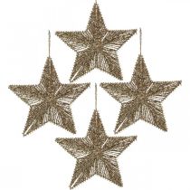 položky Ozdoby na vánoční stromeček, adventní dekorace, přívěsek hvězda Zlatá B15cm 8 kusů