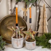 položky Ozdoby na vánoční stromeček, adventní ozdoby, přívěsky hvězdy zlaté š30cm 4 ks