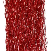 Vánoční ozdoba na stromeček Vánoční, vlnité pozlátko červené třpytivé 50cm