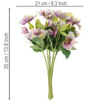 položky Umělá vánoční kytice růží s fialovými květy, 35 cm, 6 kusů