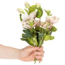 položky Vánoční dekorace z umělých květin růží, kytice 30 cm, 4 kusy