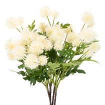 položky Umělý květ chryzantémy, krémově bílá kytice, dekorativní větvička, velká 56 cm, 4 kusy