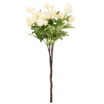 položky Umělý květ chryzantémy, krémově bílá kytice, dekorativní větvička, velká 56 cm, 4 kusy