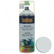 Bezbarvá barva na vodní bázi Belton šedá vysoký lesk ve spreji světle šedá 400ml