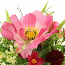 Dekorativní kytice Cosmea a sněhová koule v svazku Umělá růžová Assorted H18cm
