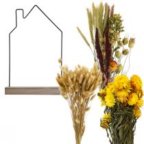 položky DIY truhlík na květiny s domečkem ze sušených květin 34,5×24,5 cm