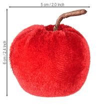 položky Dekorativní látka jablka podzimní dekorace samet červená Ø5cm V6cm 12 ks