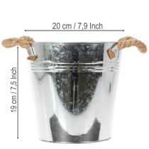 položky Dekorativní kovový květináč s lanovými úchyty Ø20cm