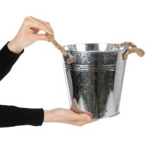 položky Dekorativní kovový květináč s lanovými úchyty Ø20cm