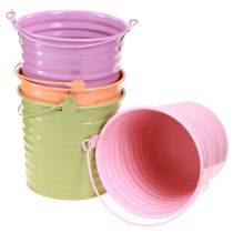 položky Dekorativní vědro Kovové držadlo květináče 4 barvy Ø11cm 8 ks