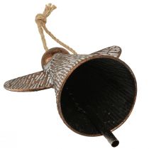 položky Dekorativní kovový zvonek Anděl strážný bronzově bílý vintage shabby chic 21x13,5x24cm