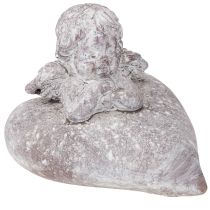 položky Dekorativní anděl na figurce srdce z litého kamene 15×13,5×12cm