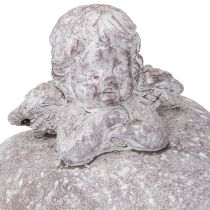 položky Dekorativní anděl na figurce srdce z litého kamene 15×13,5×12cm