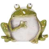 položky Dekorativní žába keramická zelená hnědá vintage D15,5 cm
