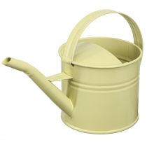 položky Dekorativní konev kovová malá zelená žlutá 28x13x17cm 1,25l
