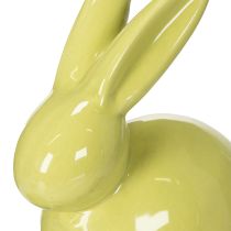 položky Dekorativní králík, žlutý, zelený, hnědý, moderní keramická figurka na Velikonoce, 8,5 cm, 3 kusy