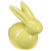 položky Dekorativní králík, žlutý, zelený, hnědý, moderní keramická figurka na Velikonoce, 8,5 cm, 3 kusy