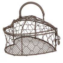 položky Ozdobné srdce z drátu na výplň vintage šedá 14×13,5cm