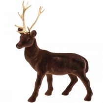 Dekorativní jelen stojící hnědozlatý sob vánoční dekorace 27cm