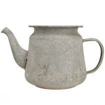 položky Dekorativní kovová konvice na čaj, vintage styl, šedá, 24×14×14 cm, retro shabby chic styl