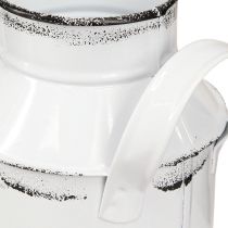 položky Dekorativní kovový džbán s uchy, bílý a černý, výška 13 cm, 2 kusy