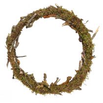 položky Dekorativní věnec, přírodní, Ø33cm, lišejník, mech, věnec na dveře, dekorace na stůl, dekorace na zeď