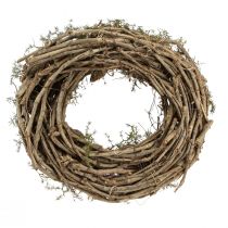 položky Přírodní dekorativní věnec s větvičkami a cedrovými šiškami, dřevěný věnec, věnec na dveře, nástěnná dekorace, dekorace na stůl, venkovský/boho styl, Ø40cm