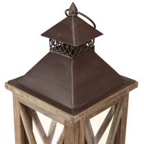 položky Dekorativní lucerna dřevěná vintage dřevěná lucerna hnědá 17×17×50cm