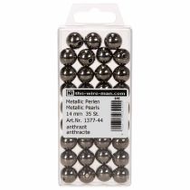 položky Ozdobné korálky antracit metalíza 14mm 35 ks