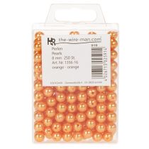 položky Dekorativní oranžové korálky, 8mm, 250 kusů