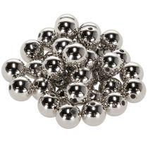 položky Dekorativní korálky, stříbrná metalíza, 14 mm, 35 kusů