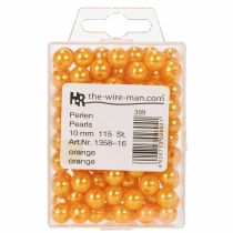 položky Ozdobné korálky Ø10mm oranžové 115 ks