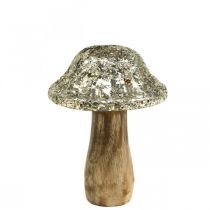 Dřevěná houbová houba Deco se zlatým mozaikovým vzorem V12cm