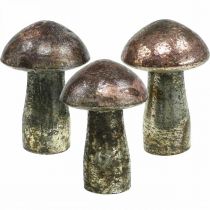 Deko houby skleněné růžové stolní dekorace podzimní Ø6,5cm V10cm 3ks
