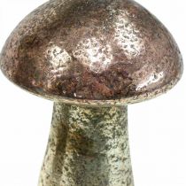 Deko houby kovová růžová stolní dekorace podzimní Ø6,5cm V10cm 3ks