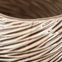 položky Dekorativní mísa květináč keramická béžová hnědá Ø15cm 2ks